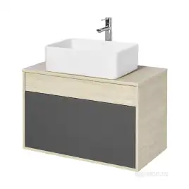 Тумба под раковину Aquaton Лофт Урбан 80 1A247601LQX60 подвесная цвет, серый графит / дуб орегон