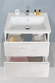 Тумбы под раковину Roca Ronda 60 ZRU9303002 подвесная, цвет, Белый матовый / Бетон