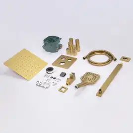 Встраиваемая душевая система AVS LUXURY 811-502-BG термостат, брашированное золото