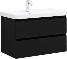 Тумба под раковину Aquanet Вега 2.0 80 черный, подвесная, 337955