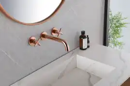 Смеситель для раковины Abber Wasser Kreis AF81121RG встраиваемый, с внутренней частью, Золото розовое