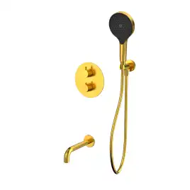 Душевая система для ванны WHITECROSS Y brushed gold YSET10TOPGLB, термостатическая, скрытого монтажа, Золото брашированное
