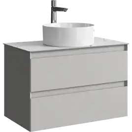 Тумба с раковиной подвесная Aqwella Geometria 80 GE01082ST+STG814X476MW, со столешницей мрамор белый, цвет серый туман
