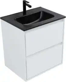 Тумба под раковину Aquanet Милан 60 белый глянец, подвесная, 336367
