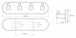 Планка с 4-мя крючками 25 см BEMETA OMEGA хром 104405212