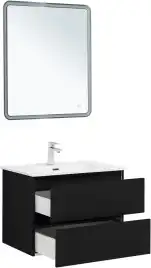 Тумба под раковину Aquanet Вега 2.0 70 черный, подвесная, 337954