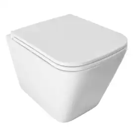 Подвесной унитаз Azario PRO PRO-002 UQ3 безободковый, смыв Торнадо, в комплекте с сидением микролифт, Белый глянцевый