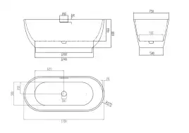 Ванна  Abber Frankfurt 170х75 AM9941 из искусственного камня, Белая матовая