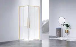 Душевой уголок Vincea Slim-N 100х90 VSS-4SN9010CLG, дверь раздвижная, профиль брашированное золото, стекло прозрачное