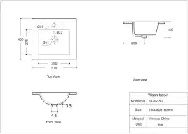 Раковина Aquanet Flow 50, белая, 347428