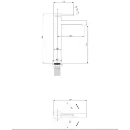 Смеситель для накладной раковины Abber Emotion AF8811, однорычажный, высокий, Хром