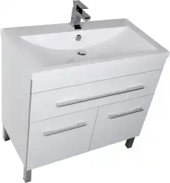 Тумба под раковину Aquanet Верона 90 белый (напольная 1 ящик 2 дверцы) 182708
