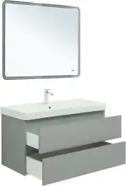 Тумба под раковину Aquanet Вега 2.0 100 мисти грин, подвесная, 337957