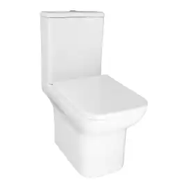 Унитаз напольный Azario Alba AZ-8323 безободковый, с бачком и сидением микролифт, Белый глянцевый