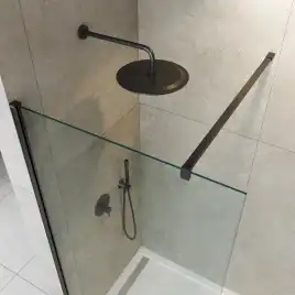 Душевая перегородка CEZARES LIBERTA-L-2-120-120-C-NERO стекло Прозрачное, профиль Черный