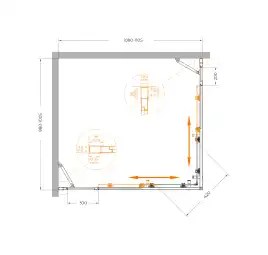 Душевой уголок CEZARES MOLVENO-AH-22-110/100-C-Cr-IV стекло Прозрачное, профиль Хром