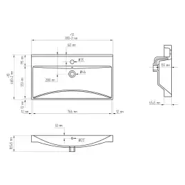 Тумба с раковиной AVS Гармония 80 антрацит матовая, N821-07-800AM-02-810BM