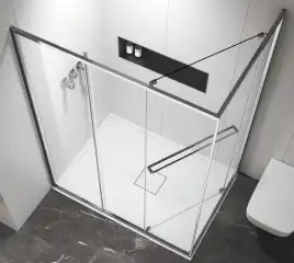 Душевой уголок Azario 100х100 AZ-L47-100-MB-CL, профиль черный матовый, стекло Прозрачное