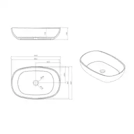 Раковина накладная ABBER KRISTALL 60х40х15,5 AT2805Onyx, овальная, черная