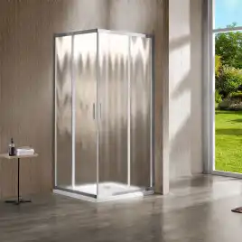 Душевой уголок Vincea Stresa 100х100 VSP-1S100CH, дверь распашная, профиль хром, стекло шиншилла