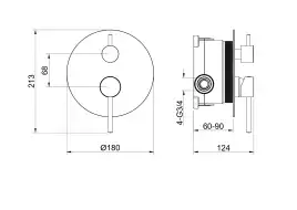 Смеситель для ванны Aquatek Европа AQ1346BGM, Оружейная сталь