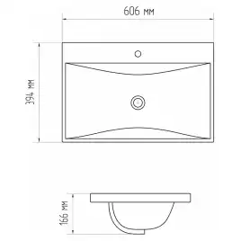 Тумба с раковиной AVS Гармония 60 SL белая, K821-07SL-600WG-217-600WG
