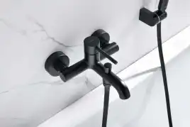 Смеситель для ванны Aquatek Европа AQ1349MB, однорычажный, с коротким изливом, Черный матовый