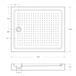 Душевой поддон Cezares TRAY-A 120х100 акриловый TRAY-A-AH-120/100-15-W Белый