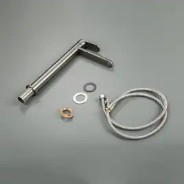 Смеситель для раковины AVS Beauty высокий, оружейная сталь, 811-551-GM