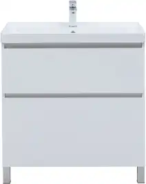 Тумба под раковину Aquanet Вега 80 напольная, белый глянец, 344123