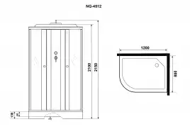 Душевая кабина Niagara Eco 120х80х215 NG-4512-14L низкий поддон, без гидромассажа