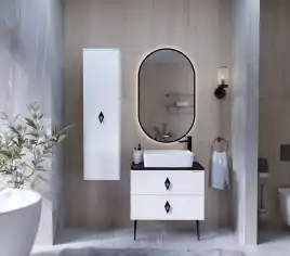 Тумба под раковину Grossman Вива 70 подвесная, белая глянцевая (107012)