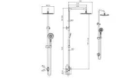 Душевая система Aquatek ВЕГА AQ2046BGM, Оружейная сталь