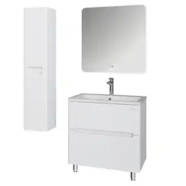 Тумба под раковину Grossman Адель-Норма 80 напольная, белая глянцевая (108023)