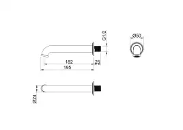Излив для ванны Aquatek КЛАССИК AQ1541MB, Черный матовый