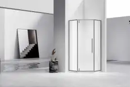 Душевой уголок Vincea Slim-N 100х100 VSP-4SN100CLGM, дверь распашная, профиль вороненая сталь, стекло прозрачное