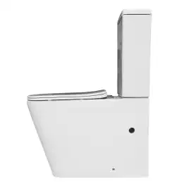 Унитаз-компакт Azario Indor AZ-T004B-R напольный, безободковый, в комплекте с бачком и сиденьем микролифт, Белый глянцевый