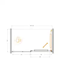 Душевая дверь CEZARES LUX-B-FS-11-140-C-CR прозрачное стекло, профиль Хром