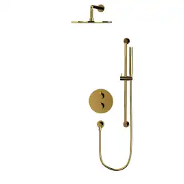 Душевая система для душа WHITECROSS Y gold YSET09GL, термостатическая, скрытого монтажа, Золото глянцевое