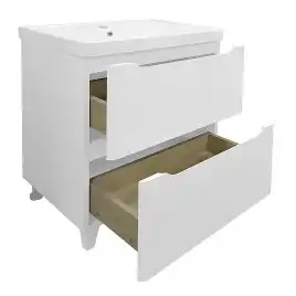 Тумба с раковиной Azario Lotos 70 CS00081986, напольная, Белая глянцевая