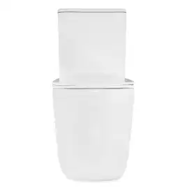 Унитаз-компакт Azario RIANO AZ-1305A напольный, безободковый, со смывом Торнадо, в комплекте с бачком и сиденьем микролифт, Белый глянцевый