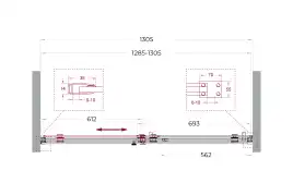 Душевая дверь BelBagno SOFT_CLOSE-2-BF-1-130-C-Cr стекло прозрачное, профиль Хром