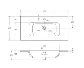 Керамическая раковина CEZARES CZR-8095-90
