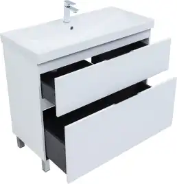 Тумба под раковину Aquanet Алвита New 100 напольная, белый матовый, 344135