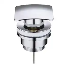 Донный клапан AZARIO AZ-106-CHR для раковины, квадрат, CLIC-CLAC, G 1 1/4, латунь, хром