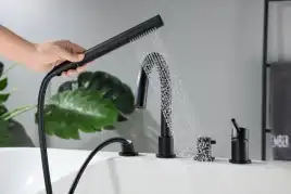 Смеситель на борт ванны Aquatek Европа AQ1348MB, однорычажный, с внутренней частью, Черный матовый