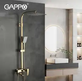 Душевая система Gappo G2407-3 с поворотным изливом, Золото глянцевое