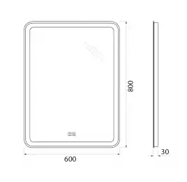 Зеркало BelBagno MARINO 60х80 SPC-MAR-600-800-LED-TCH-WARM с подстветкой, сенсорный выключатель, с подогревом