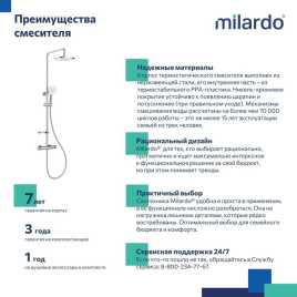 Душевая система для душа Milardo Ideal Spa ILSSBTHM89 с термостатом цвет, Глянцевый хром