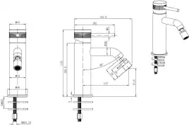 Смеситель для биде Allen Brau Priority 5.31A04-GB31 (с донным клапаном) черный/золото
